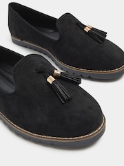 Yours Curve Black Wide Fit Tassel Slipper Loafers - Image 5 of 5