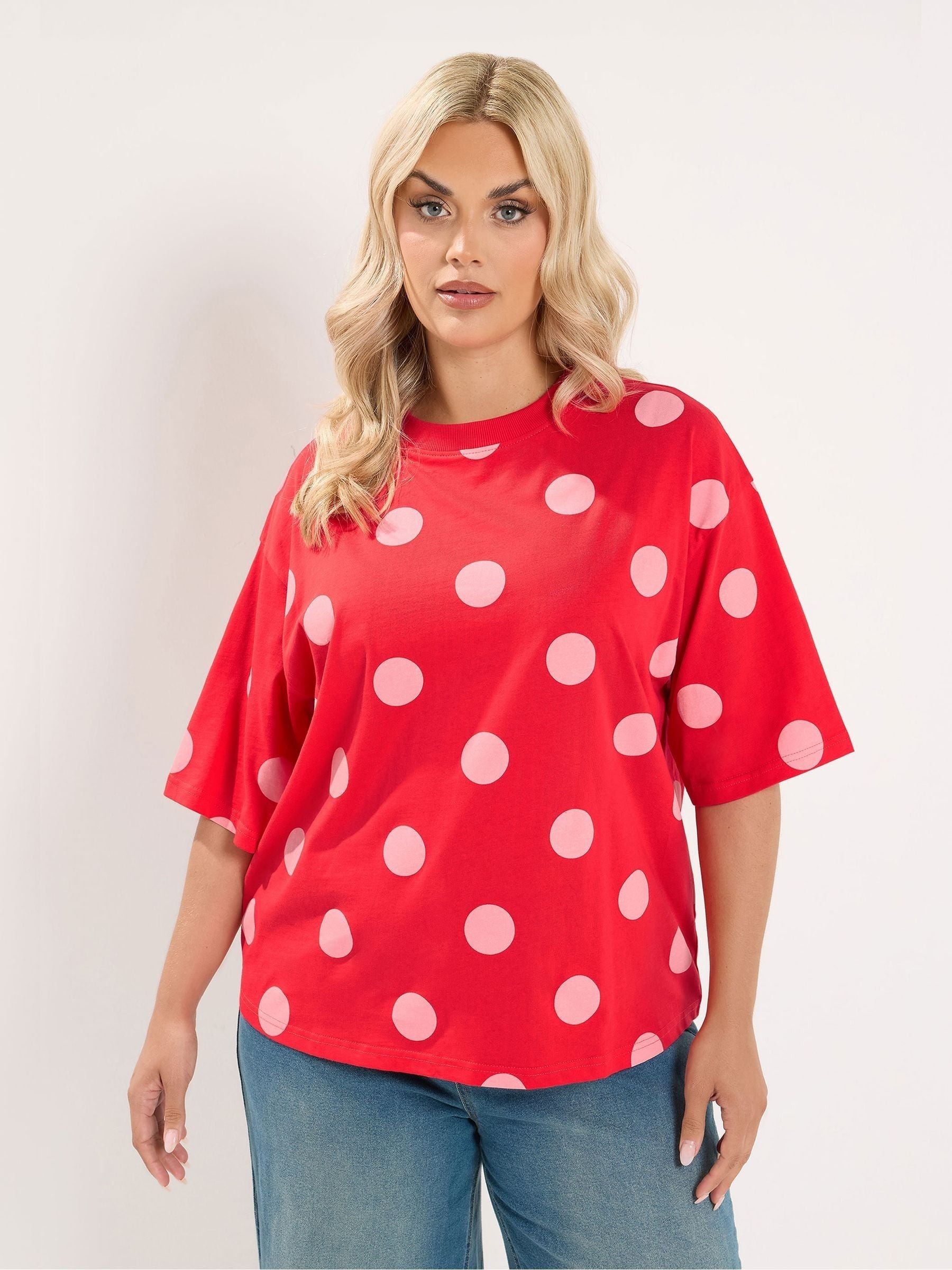 Limited Collection Curve Polka Dot T-Shirt - Women's - Plus Size Curve - Image 3