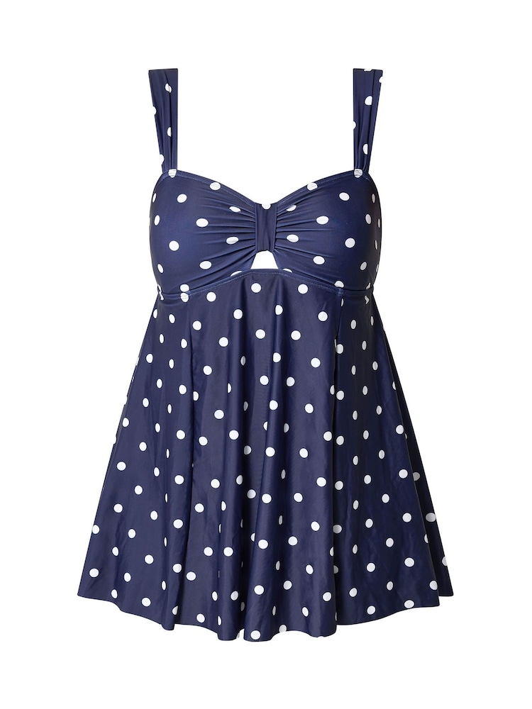 Yours Curve Blue Polka Dot Swimdress - Image 5 of 5 Yours Curve Blue Polka Dot Swimdress - Image 5 of 5