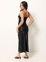 PixieGirl Petite Black Lace Trim Maxi Dress - Image 4 of 5
