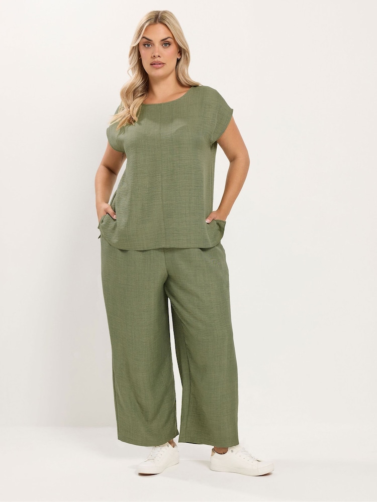 Yours Curve Green Co-Ord Seam Detail Top - Image 2 of 6 Yours Curve Green Co-Ord Seam Detail Top - Image 2 of 6