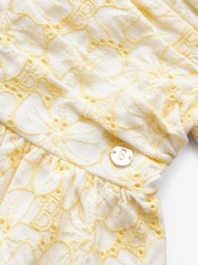 Baker by Ted Baker Yellow Baker Branded Broderie Dress - Image 8 of 9