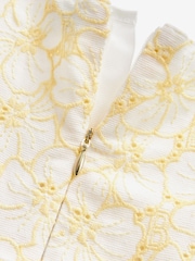 Baker by Ted Baker Yellow Baker Branded Broderie Dress - Image 9 of 9