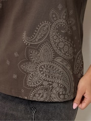 PixieGirl Petite Brown Puff Paisley Short Sleeve T-Shirt - Image 3 of 5