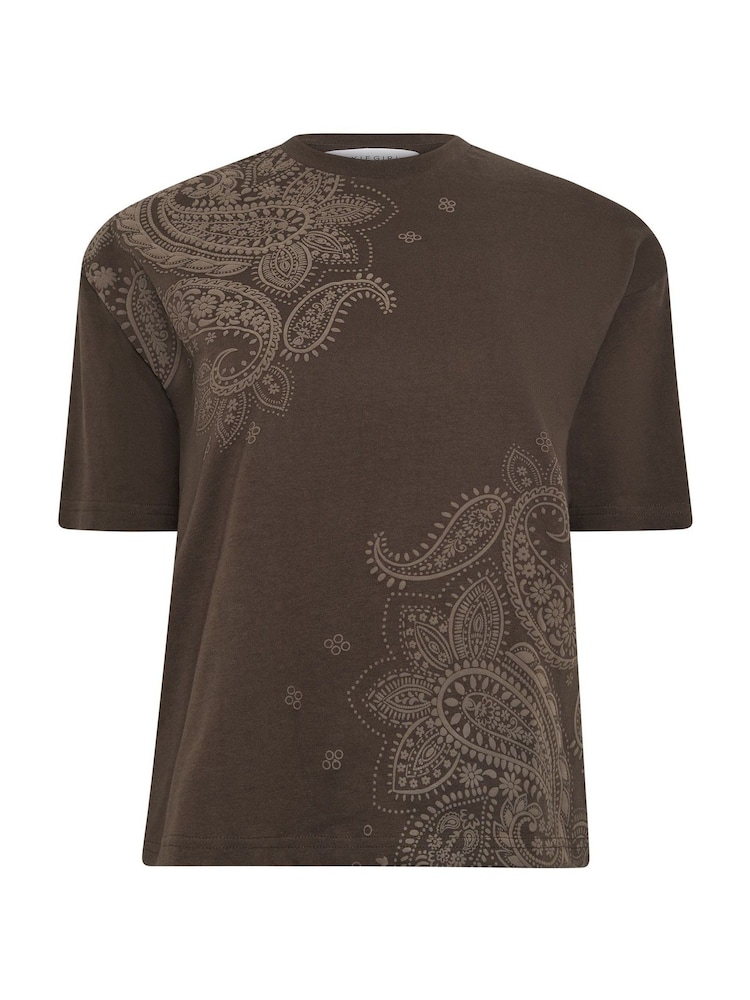 PixieGirl Petite Brown Puff Paisley Short Sleeve T-Shirt - Image 5 of 5 PixieGirl Petite Brown Puff Paisley Short Sleeve T-Shirt - Image 5 of 5