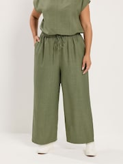 Verde - Pantalones de conjunto con pernera ancha de Yours Curve - Imagen 1 de 6