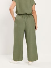 Verde - Pantalones de conjunto con pernera ancha de Yours Curve - Imagen 3 de 6