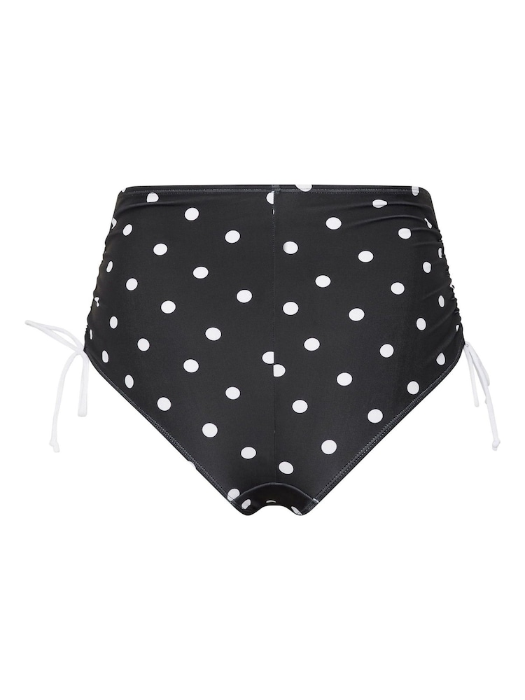 Yours Curve Black Super High Waisted Polka Dot Bikini Briefs - Image 6 of 6 Yours Curve Black Super High Waisted Polka Dot Bikini Briefs - Image 6 of 6