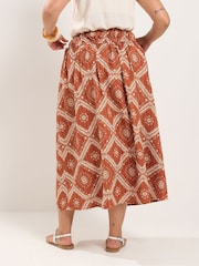 Yours Curve Red Printed Co-Ord Skirt - Image 4 of 7