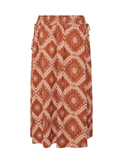 Yours Curve Red Printed Co-Ord Skirt - Image 7 of 7