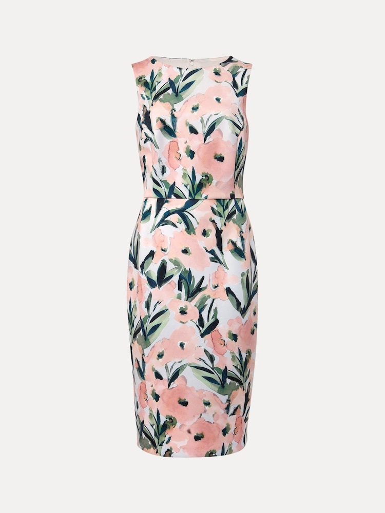Phase Eight Natural Braelyn Double Layer Scuba Dress - Image 6 of 6