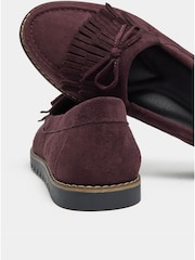 Yours Curve Red Extra Wide Fit Bow Detail Fringe Loafers - Image 5 of 6
