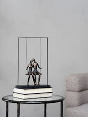 Libra Interiors Bronze Couple Sitting On Swing Bronze Ornaments Sculpture - Image 1 of 2