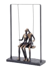 Libra Interiors Bronze Couple Sitting On Swing Bronze Ornaments Sculpture - Image 2 of 2
