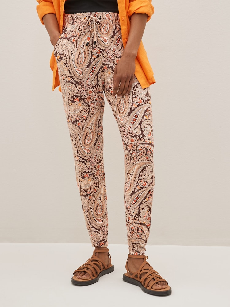 Brown Paisley Print Jersey Joggers - Image 1 of 5