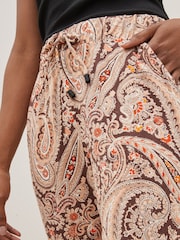 Brown Paisley Print Jersey Joggers - Image 4 of 5
