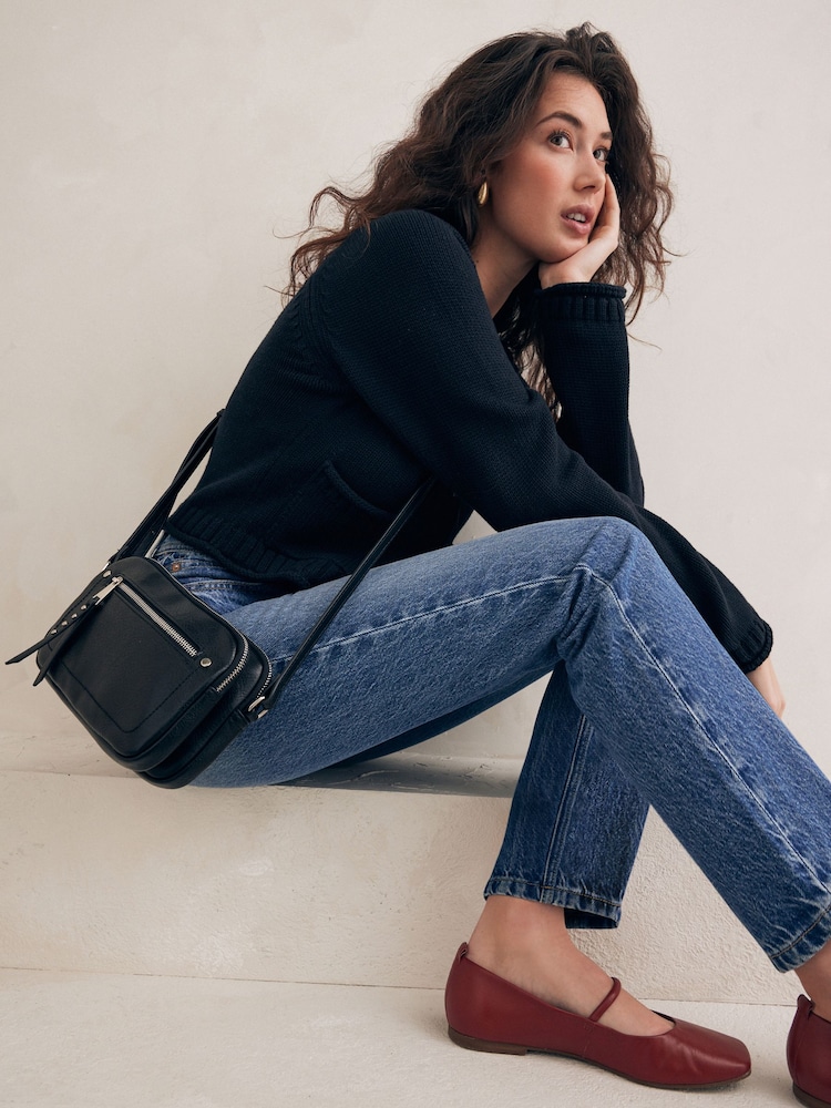 Black Utility Stud Cross-Body Bag - Image 1 of 11