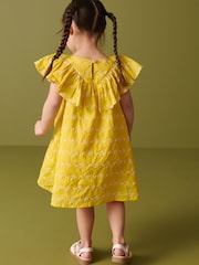 Yellow Broderie Cotton Ruffle Dress (3mths-8yrs) - Image 2 of 5