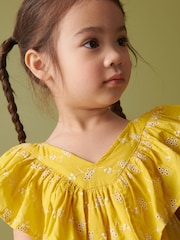 Yellow Broderie Cotton Ruffle Dress (3mths-8yrs) - Image 3 of 5
