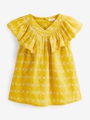 Yellow Broderie Cotton Ruffle Dress (3mths-8yrs) - Image 5 of 5