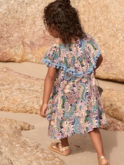 Blue Paisley Cotton Ruffle Dress (3mths-8yrs) - Image 2 of 5