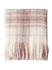 Gallery Home Pink Check Faux Mohair Throw - Image 1 of 1