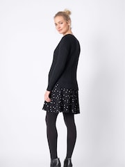 Seraphine Boxy Black Maternity And Nursing  Jumper With Frill Hem - Image 2 of 5