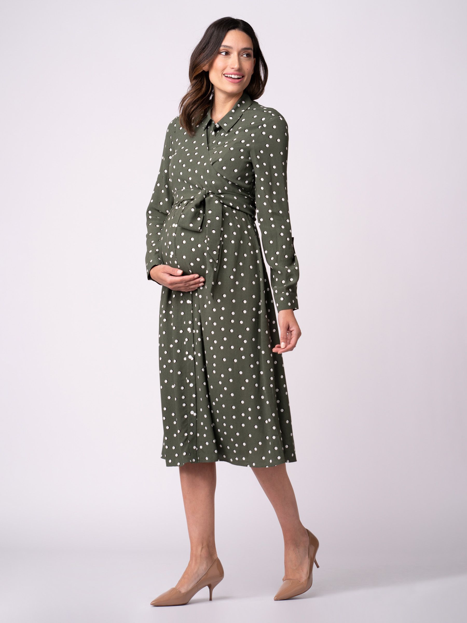 Buy Seraphine Green Maternity And Nursing Midi Wrap Shirt