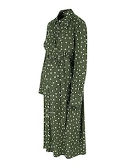 Seraphine Green Maternity And Nursing Midi Wrap Shirt Dress With Slits - Image 5 of 5