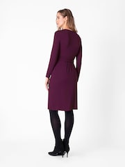 Seraphine Red Nursing Pleat Detail Maternity Dress - Image 2 of 4