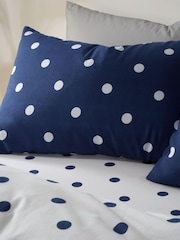 Catherine Lansfield Blue Brushed Spot Pillowcases Set of 2 - Image 1 of 3