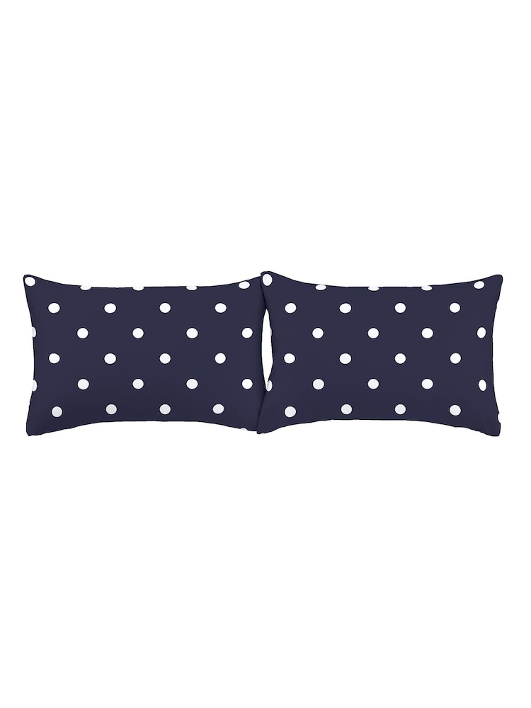 Catherine Lansfield Blue Brushed Spot Pillowcases Set of 2 - Image 3 of 3