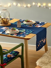 Catherine Lansfield Set of 2 Blue Santas Christmas Wonderland 100% Cotton Placemats - Image 3 of 4