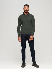 Superdry Green Merino Quarter Zip Jumper - Image 2 of 3