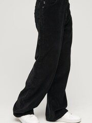 Superdry Black Vintage Wide Leg Cord Trousers - Image 2 of 3