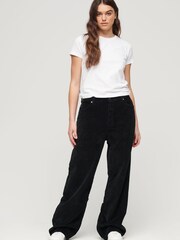 Superdry Black Vintage Wide Leg Cord Trousers - Image 3 of 3