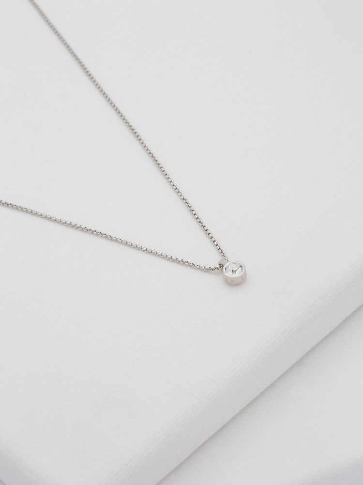 Ted Baker Silver Tone SININAA: Crystal Pendant Necklace - Image 1 of 8