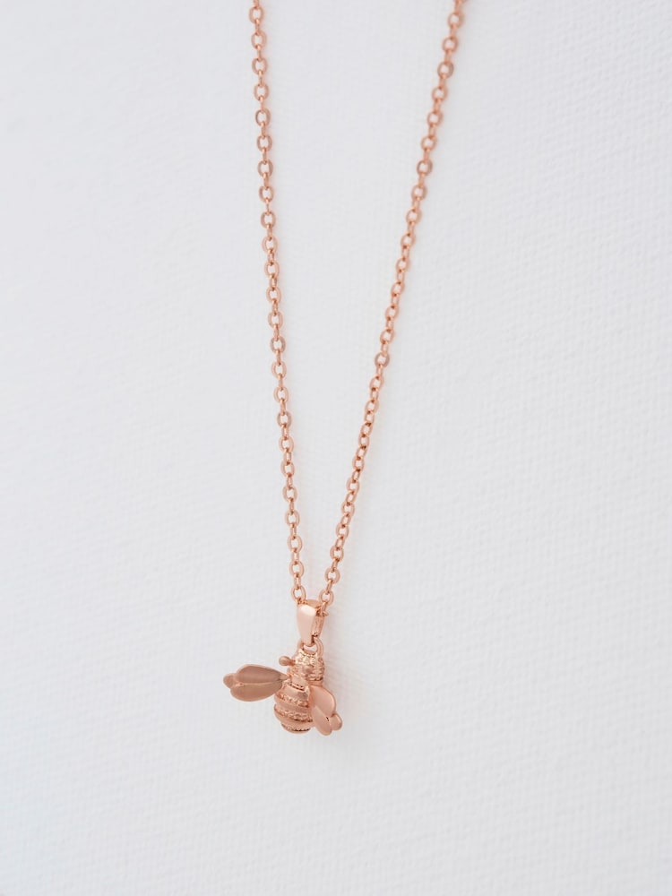 Ted Baker Rose Gold Tone Bellema Bumble Bee Pendant Necklace - Image 1 of 9