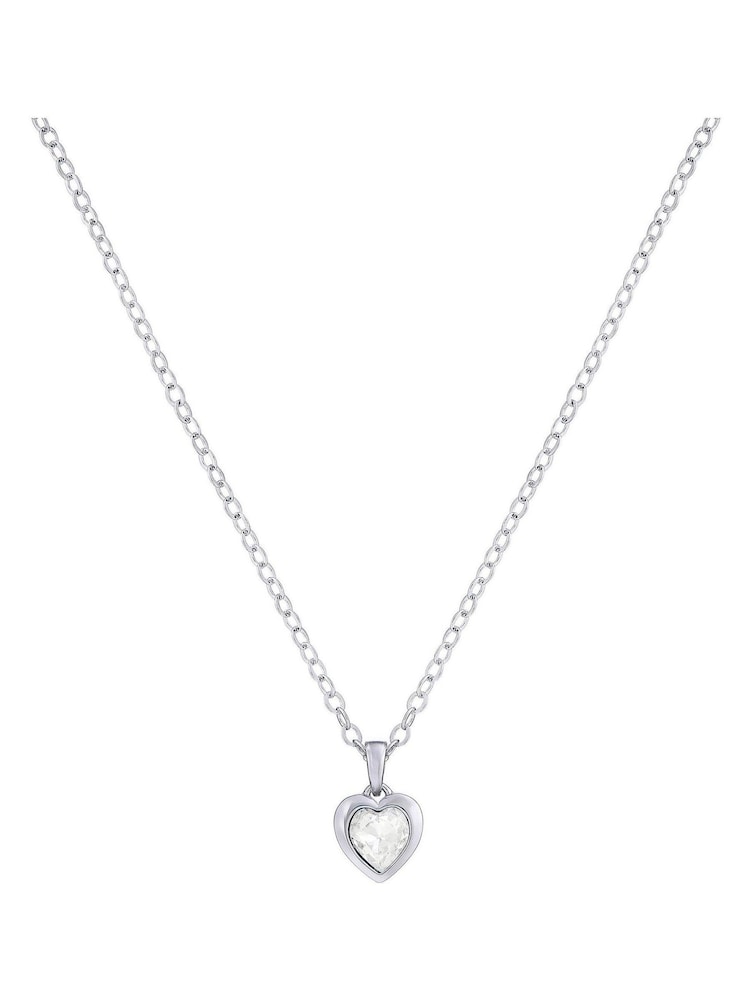 Ted Baker Silver Tone HANNELA: Crystal Heart Pendant Necklace - Image 1 of 10