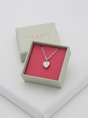 Ted Baker Silver Tone HANNELA: Crystal Heart Pendant Necklace - Image 6 of 10