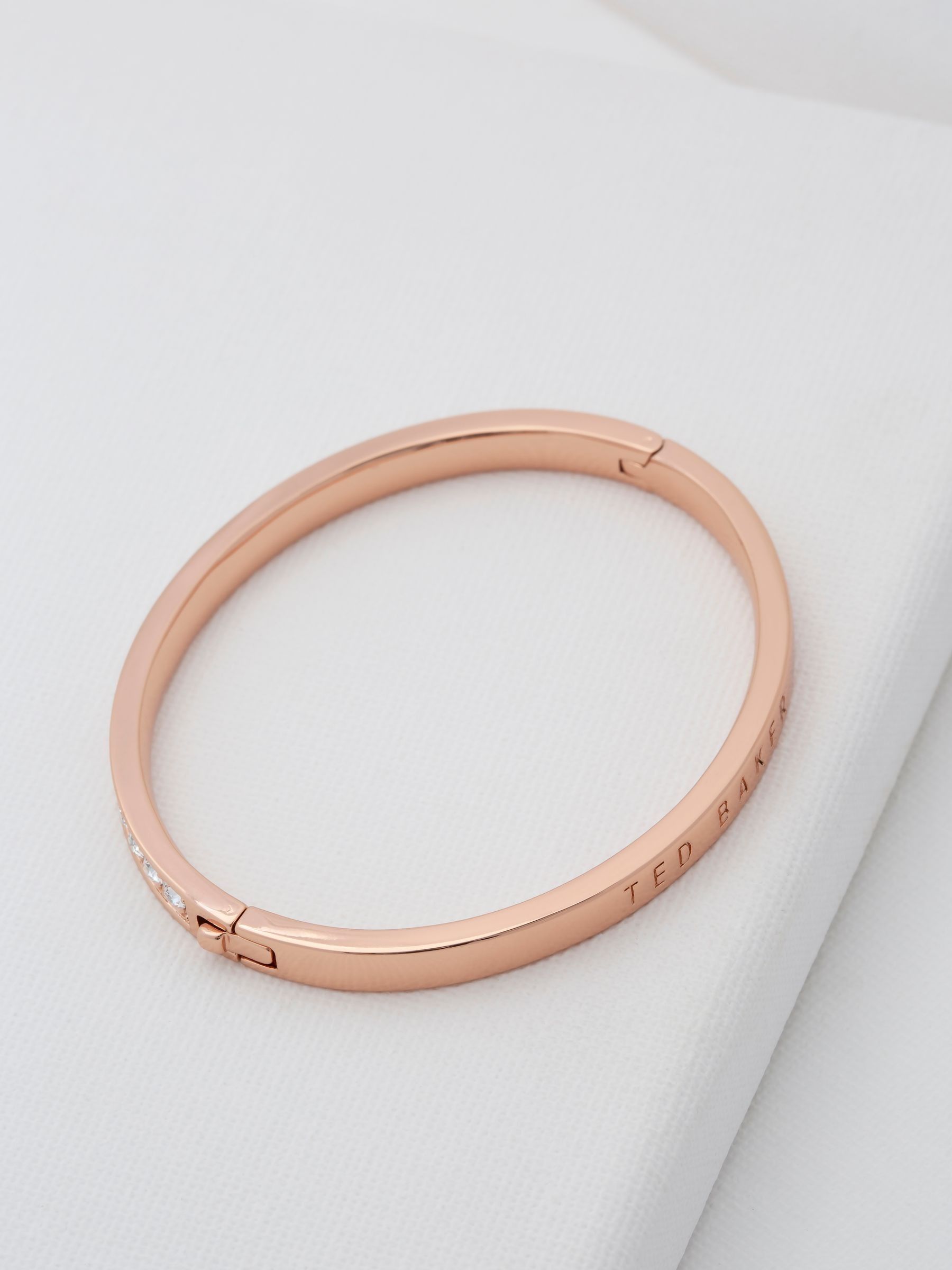Buy Ted Baker Rose Gold Tone CLEMARA: Crystal Hinge Bangle from