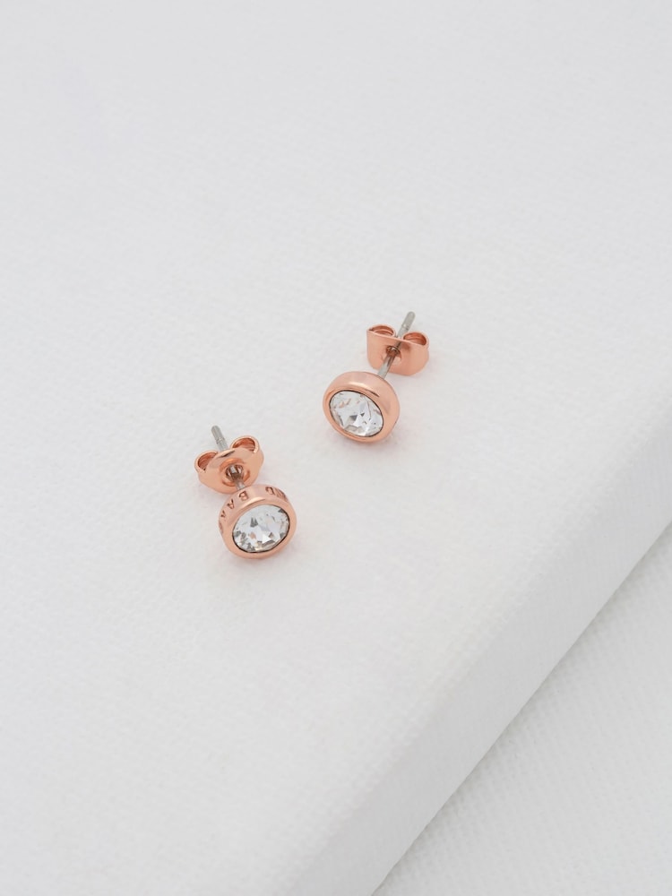 Roségoudkleurig - Ted Baker SINAA: kristallen oorknopjes - Image 6 of 8