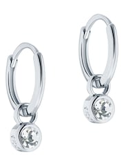Ted Baker Silver Tone SINALAA: Crystal Huggie Earrings - Image 1 of 9