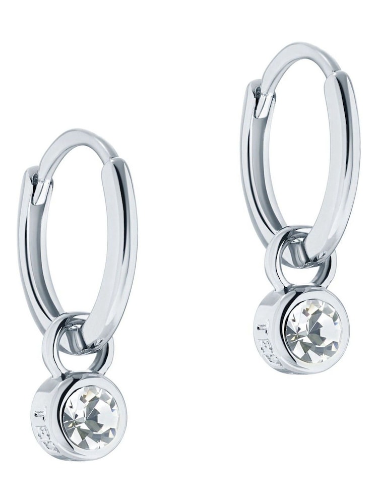 Ted Baker Silver Tone SINALAA: Crystal Huggie Earrings - Image 1 of 9