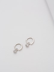 Ted Baker Silver Tone SINALAA: Crystal Huggie Earrings - Image 5 of 9