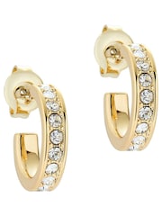 Ted Baker Gold Tone SEENITA: Crystal Small Hoop Earrings - Image 1 of 9