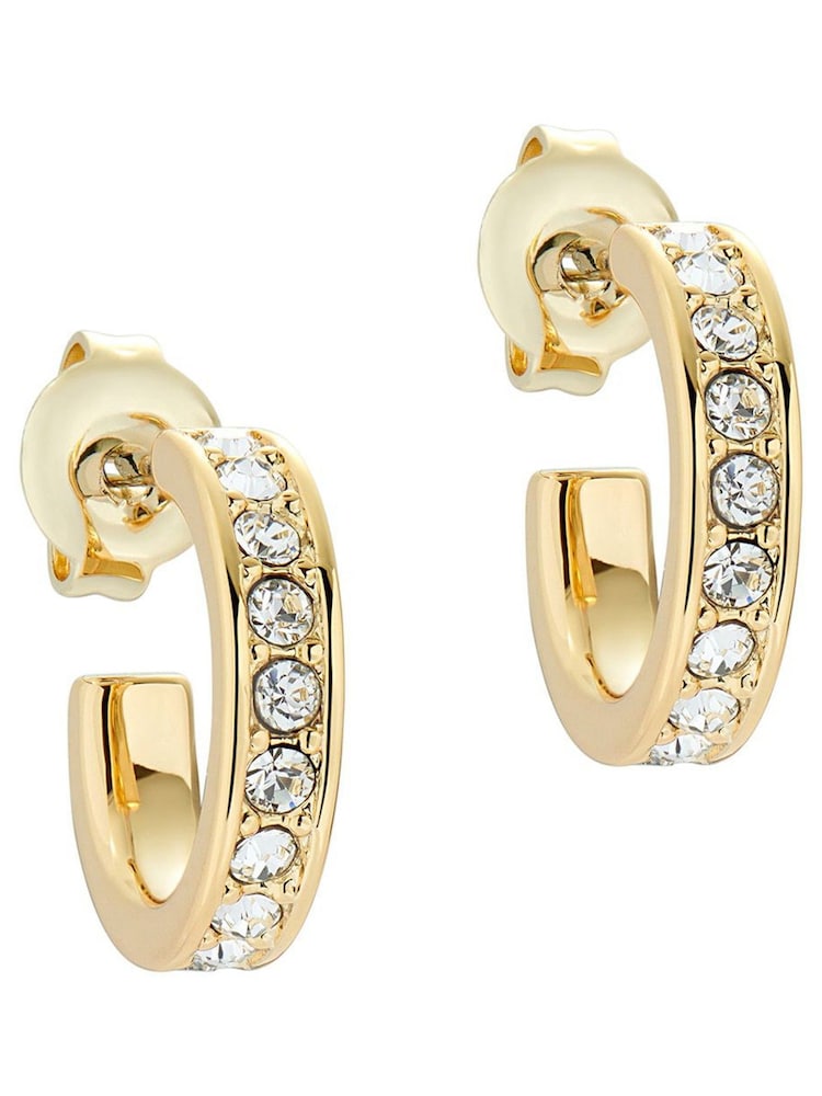 Ted Baker Gold Tone SEENITA: Crystal Small Hoop Earrings - Image 1 of 9