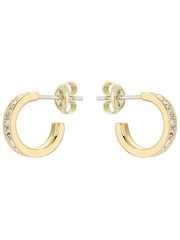 Ted Baker Gold Tone SEENITA: Crystal Small Hoop Earrings - Image 3 of 9