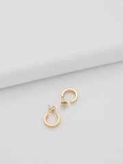 Ted Baker Gold Tone SEENITA: Crystal Small Hoop Earrings - Image 4 of 9