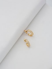 Ted Baker Gold Tone SEENITA: Crystal Small Hoop Earrings - Image 5 of 9